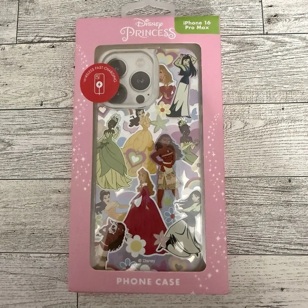 Disney Princess iPhone 16 Pro Max Case Holographic Aroura Mulan Bell Moana Tiana